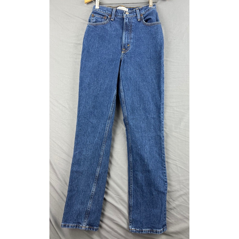 Abercrombie & Fitch The 90s Straight Jeans Womens 24 Ultra High Rise Blue Denim